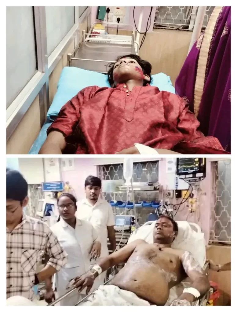 JAMSHEDPUR : रामनवमी जुलूस के दौरान हाईटेंशन बिजली के तार के चपेट में आया झंडा…पांच लोग घायल…