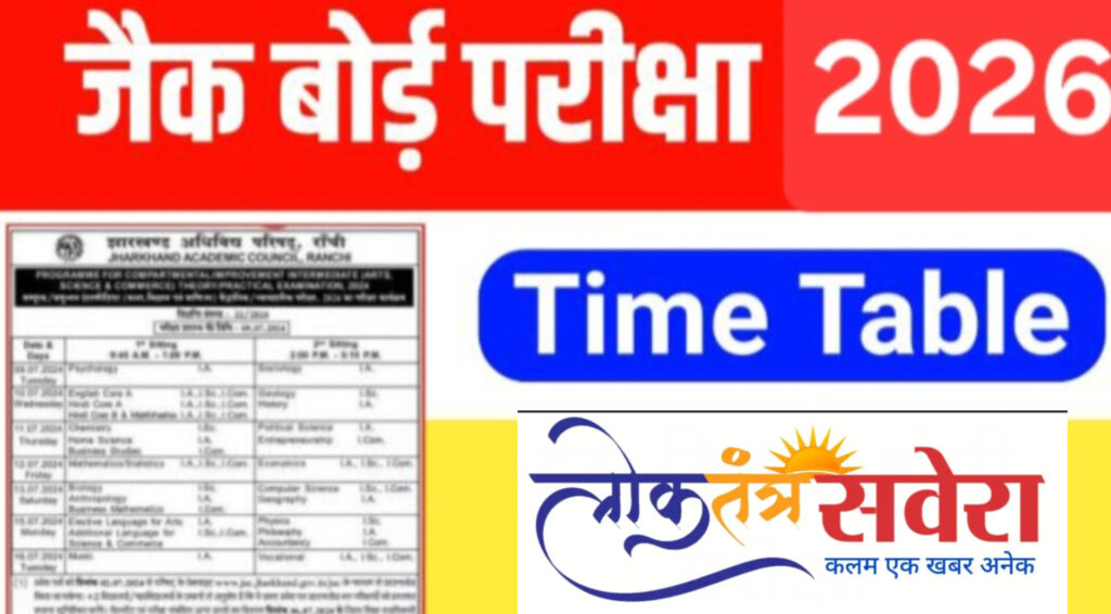 झारखंड अधिविद्य परिषद् (JAC) ने वार्षिक माध्यमिक (10वीं) और इंटरमीडिएट (12वीं) परीक्षा 2026 के लिए आवेदन की तिथियों की घोषणा