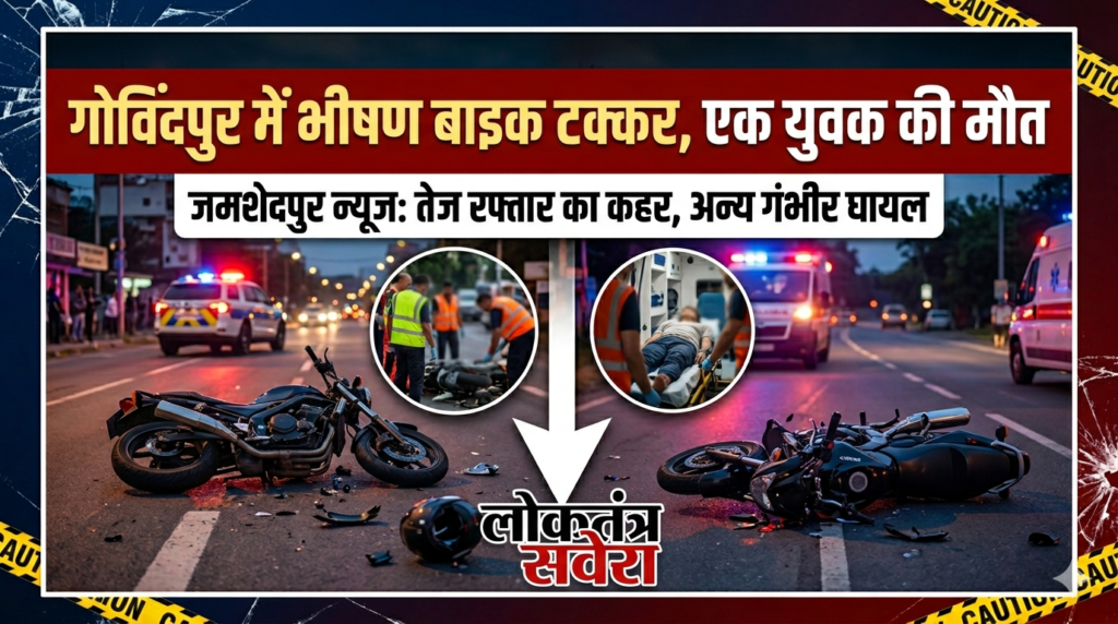 जमशेदपुर में रफ्तार का कहर, दो बाइकों की भीषण टक्कर में एक युवक की मौत, दूसरा गंभीर