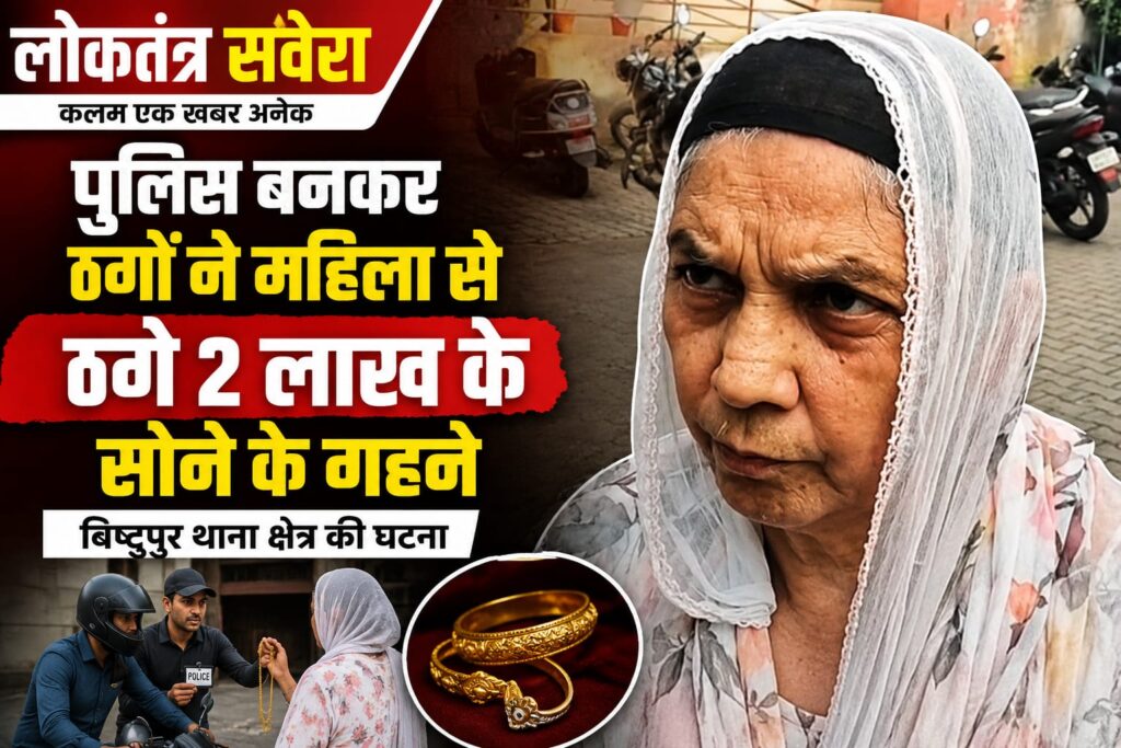 JAMSHEDPUR : “गहने उतारिए, खतरा है”… और ठग ले उड़े 2 लाख का सोना!… नकली पुलिसकर्मी बन महिला को बनाया निशाना…. देखें VIDEO