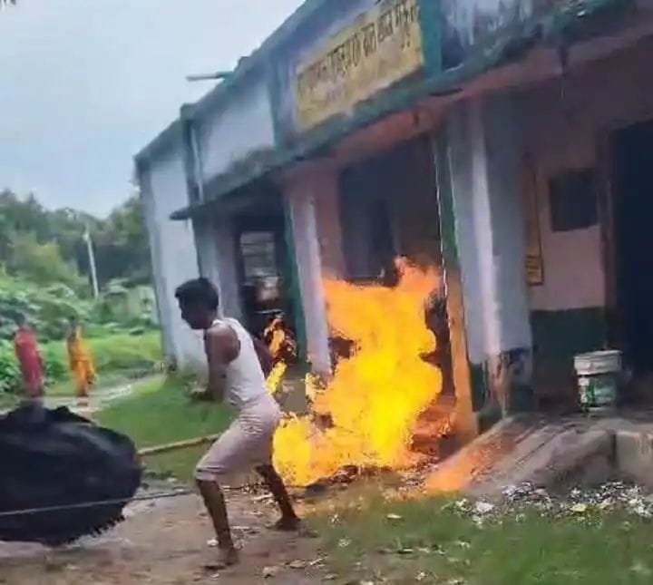 स्कूल में एमडीएम बनाते समय सिलेंडर में लगी आग, बड़ा हादसा टला, सभी छात्र सुरक्षित