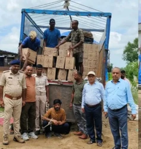 बांका में उत्पाद विभाग की बड़ी कार्रवाई : प्लास्टिक के बोरों के नीचे छिपी 1 करोड़ की शराब जब्त, तस्कर गिरफ्तार
